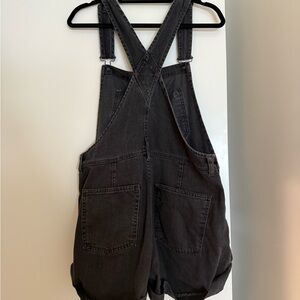 Free People Black Denim Overalls
